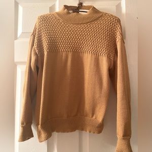 SHEIN Brand Turtleneck Sweater with Knitted Chest- Beautiful Gold Color Sz Small